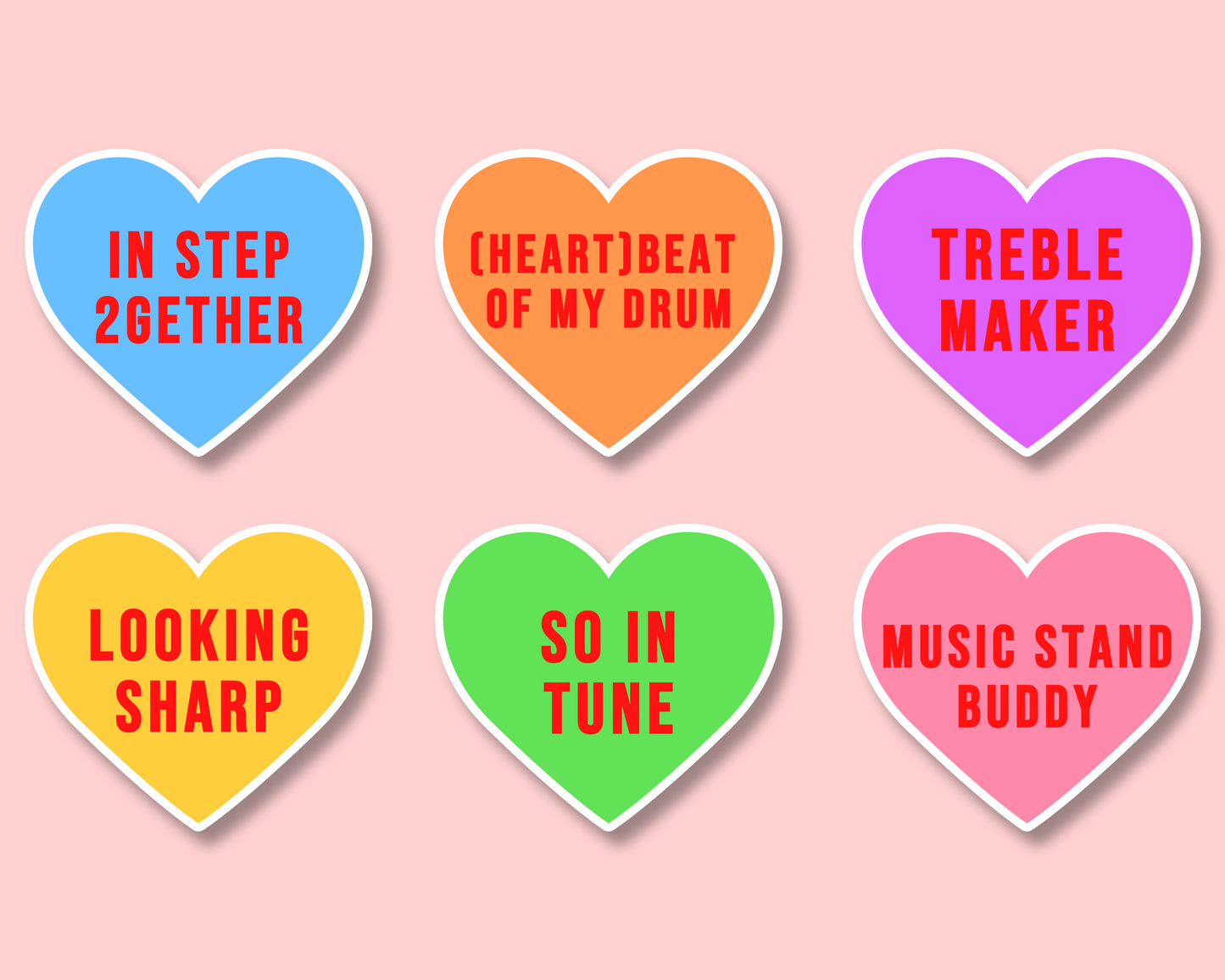 band heart candy stickers