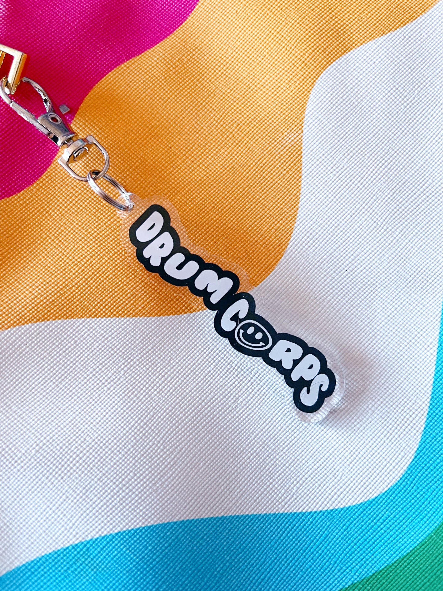 drum corps smiley keychain
