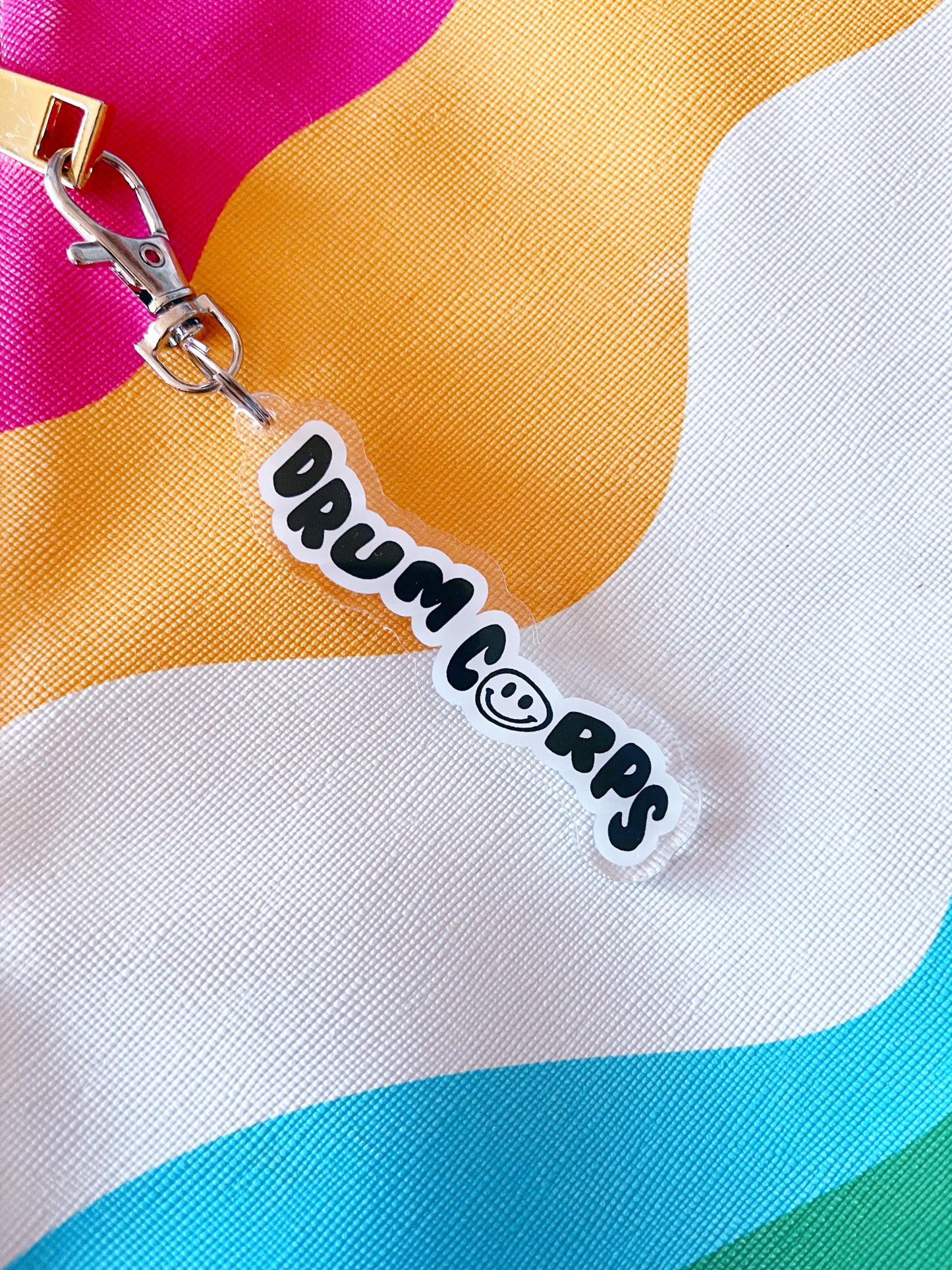drum corps smiley keychain