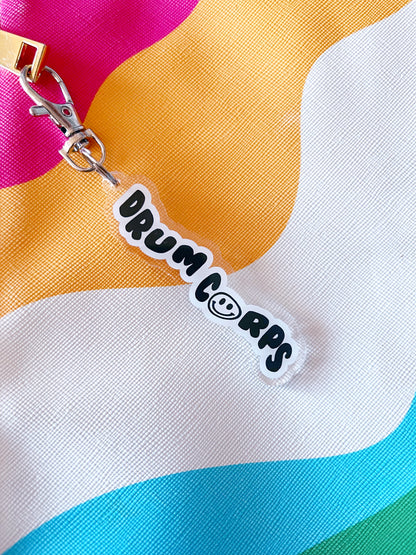 drum corps smiley keychain