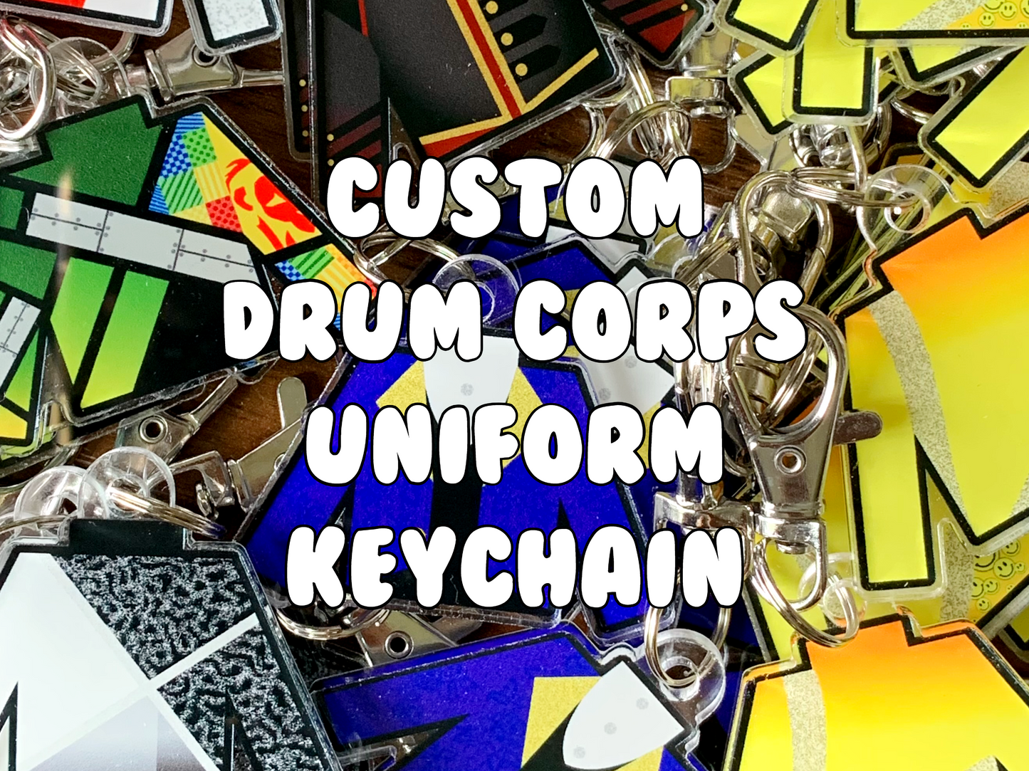 custom drum corps uniform keychain