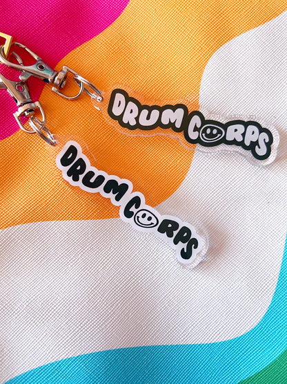 drum corps smiley keychain