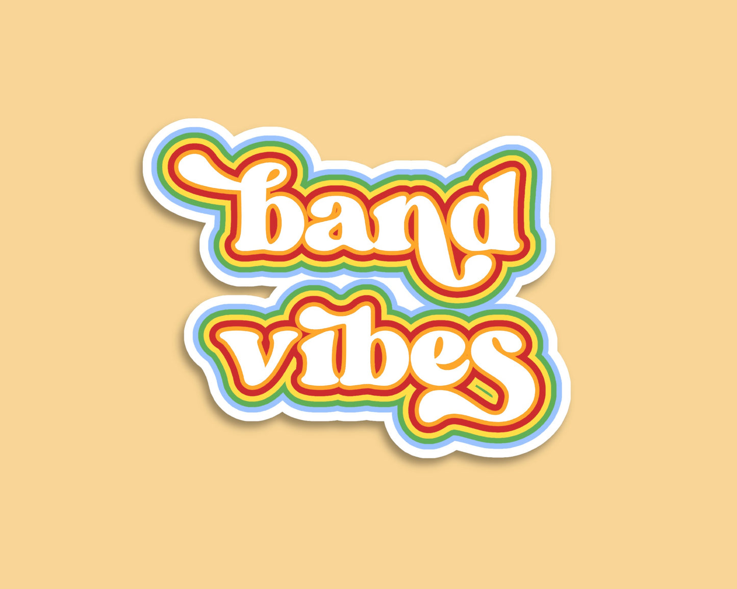 band vibes groovy sticker