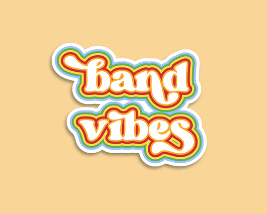 band vibes groovy sticker