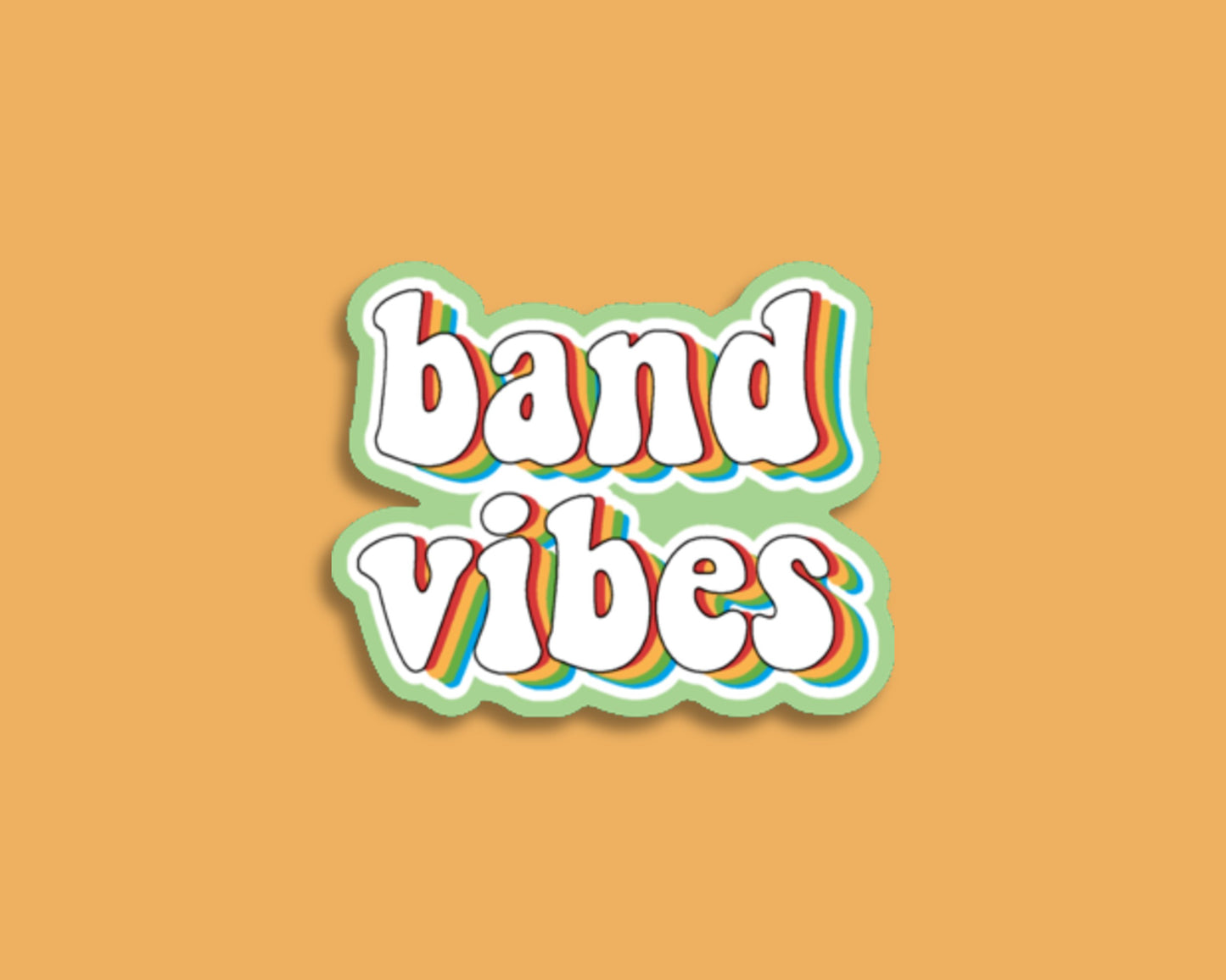 band vibes retro sticker