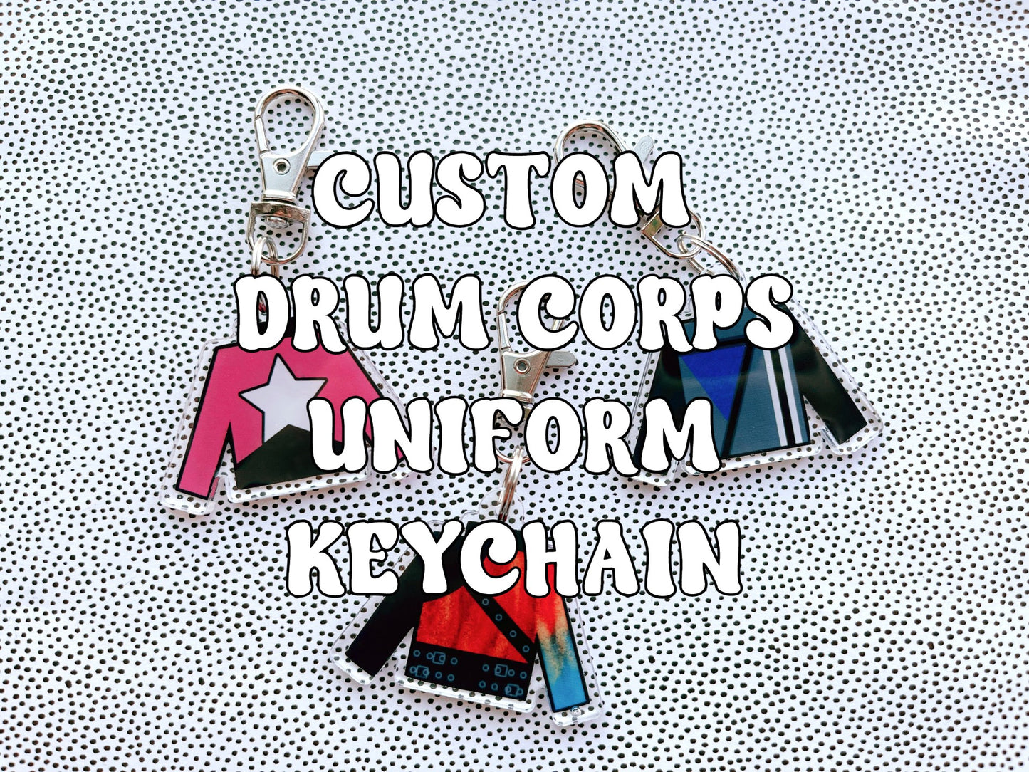 custom drum corps uniform keychain