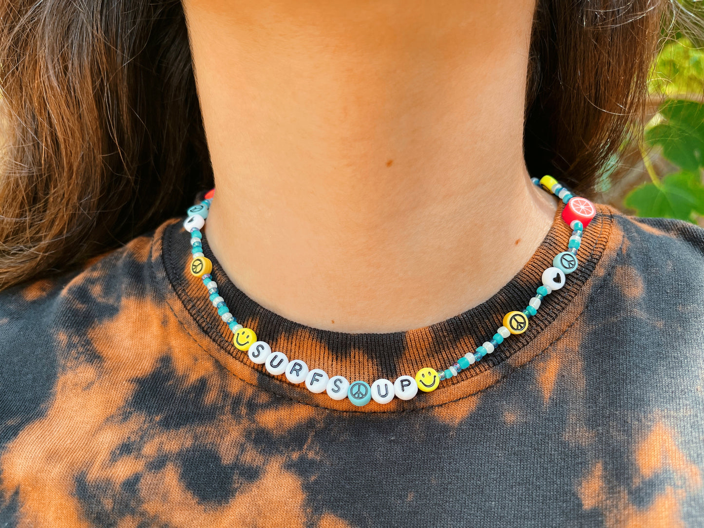 surf's up beaded necklace