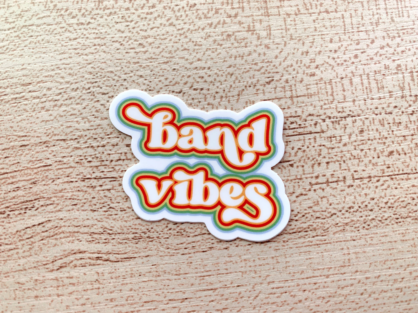 band vibes groovy sticker