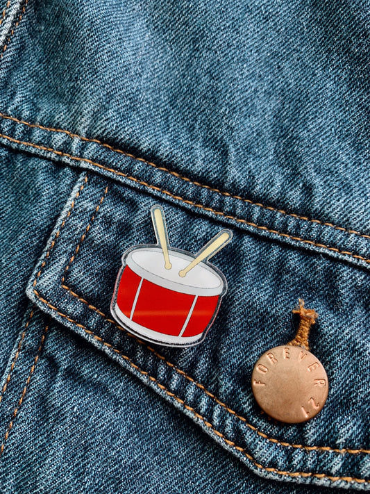 drum emoji pin