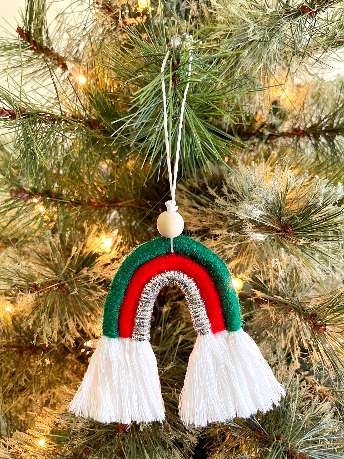 holly jolly rainbow ornament