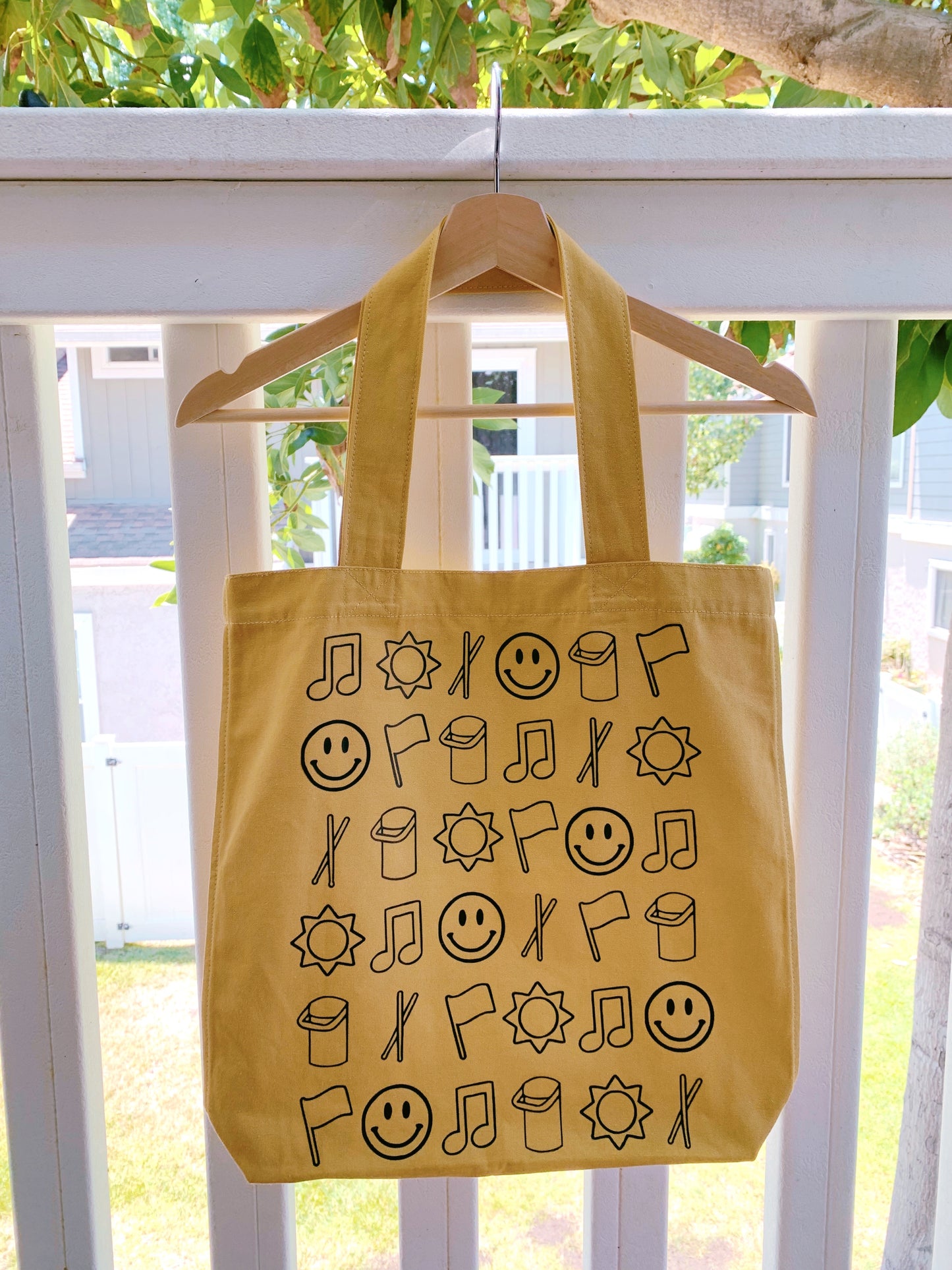 band things tote bag (golden yellow)