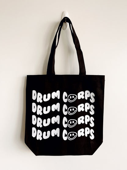 drum corps smiles tote bag