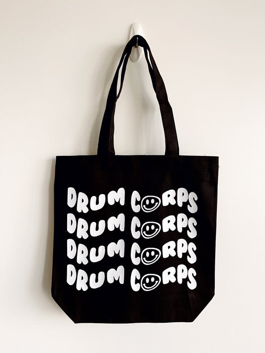 drum corps smiles tote bag (black)